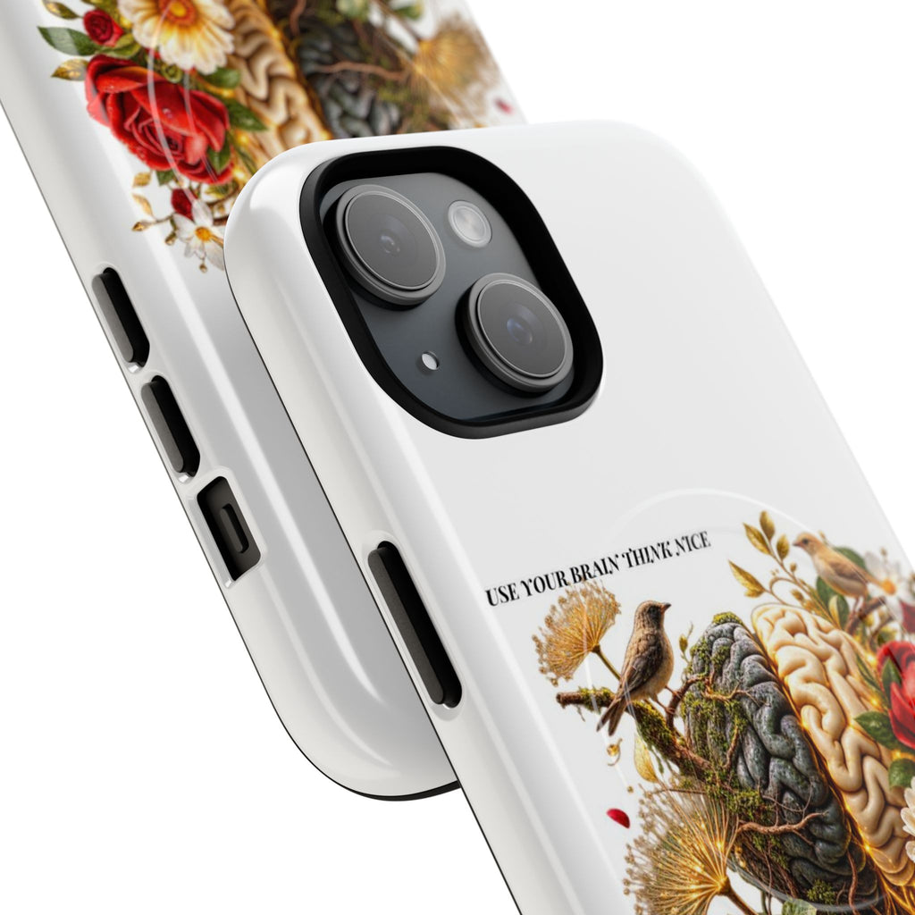 Phone Case — 'Use Your Brainy Think, Son' Floral Brain Magnetic Case