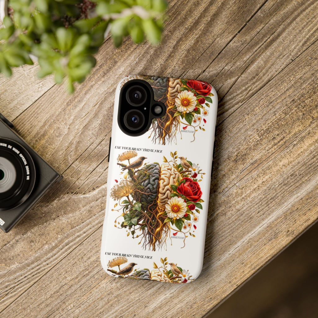 Phone Case — Floral Brain Illustration Protective Cover