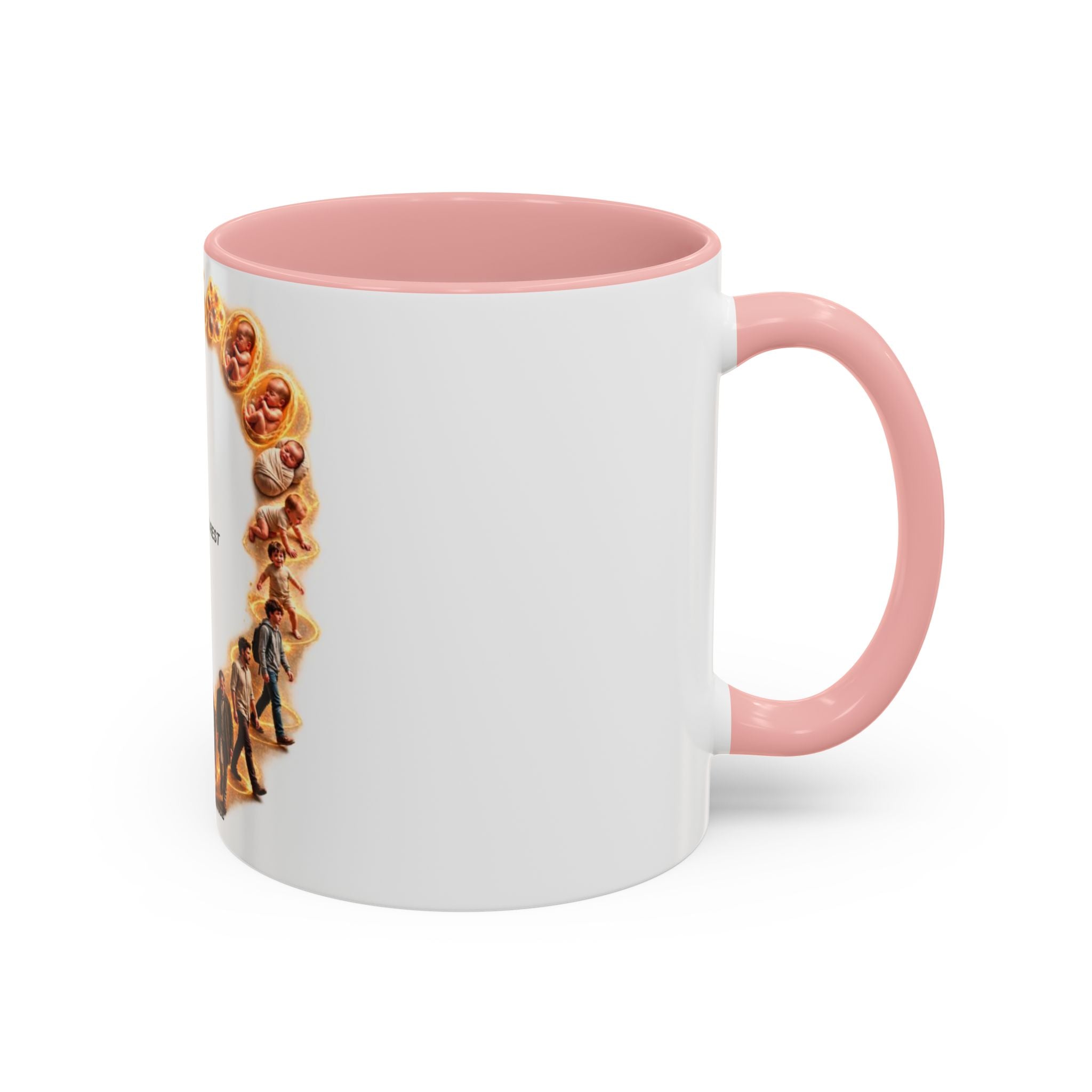 Coffee Mug — "From Birth to Rest" Illustrated Life Cycle Accent Mug