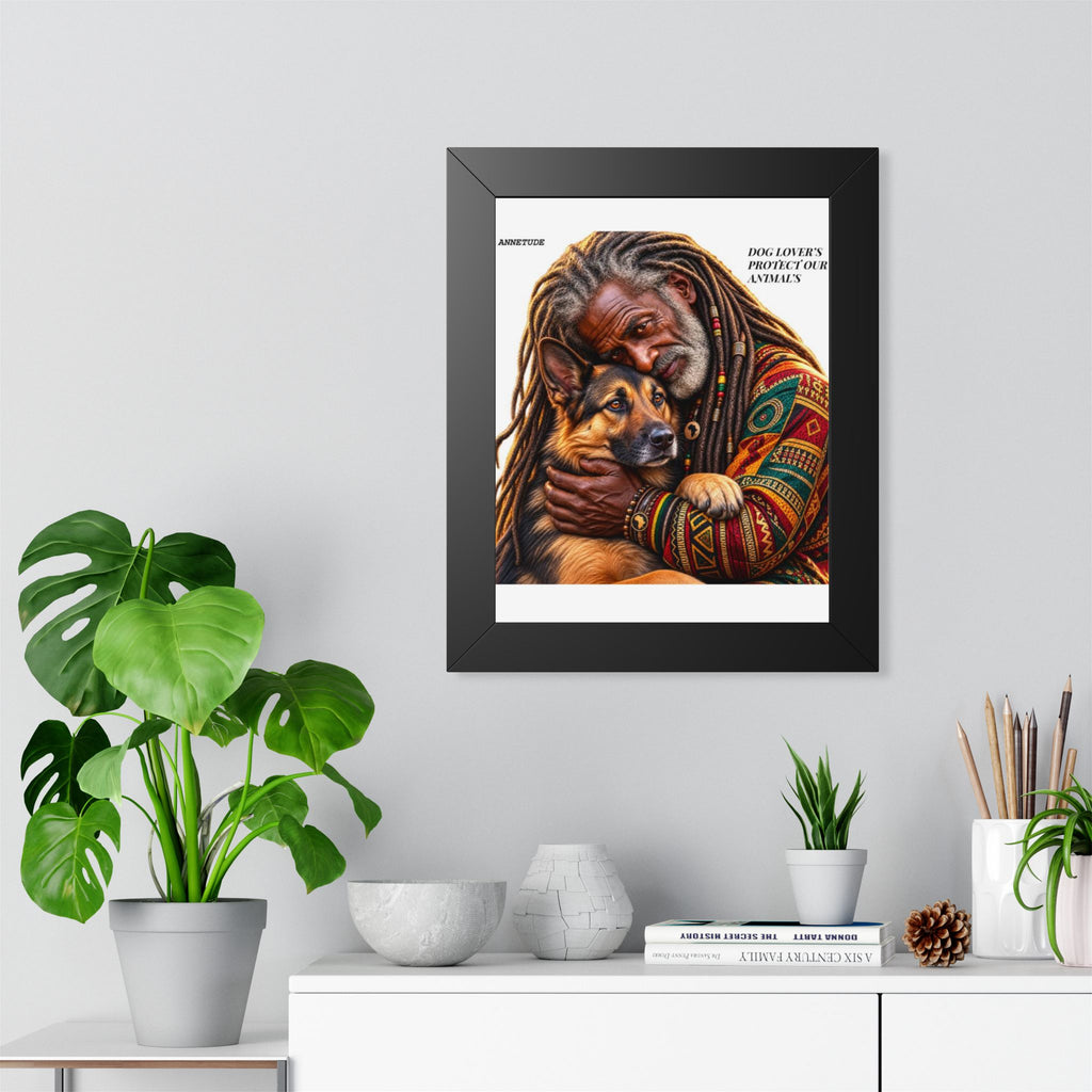 Framed Poster — 'Dog Lover’s Protect Our Animals' Portrait