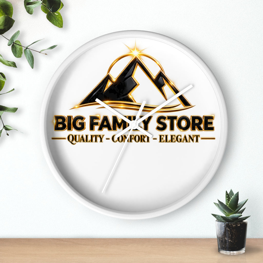 Big Family Store Logo Wall Clock — Elegant Branded Home Clock