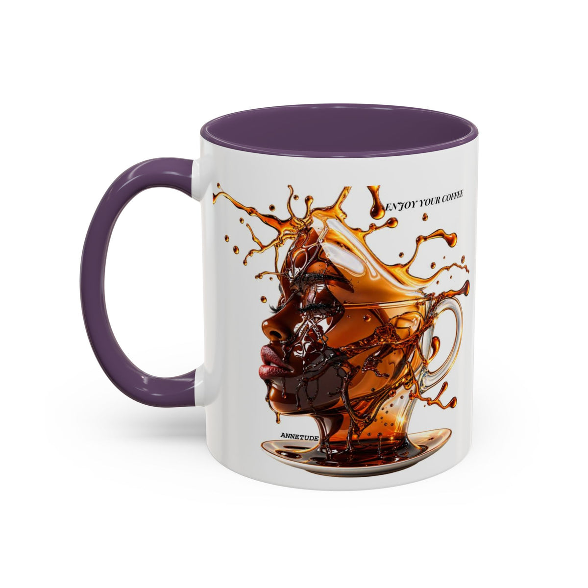 Coffee Splash Accent Mug — "Savor the Coffee" Artistic Drip Design (11/15oz)