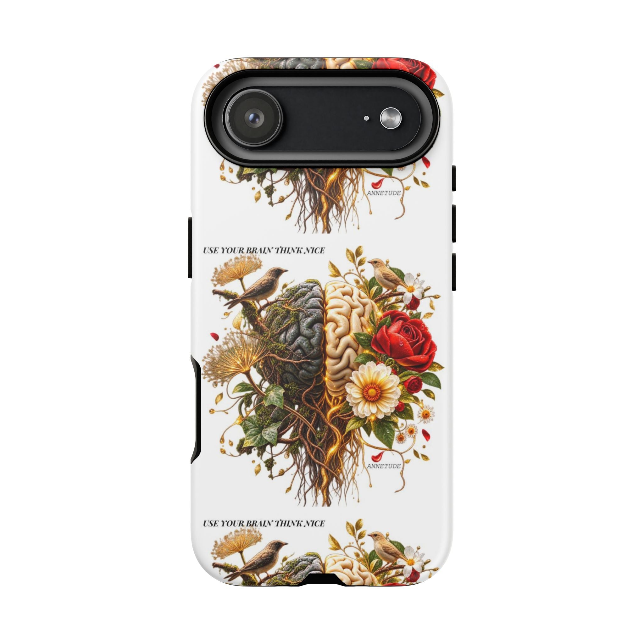 Phone Case — Floral Brain Illustration Protective Cover