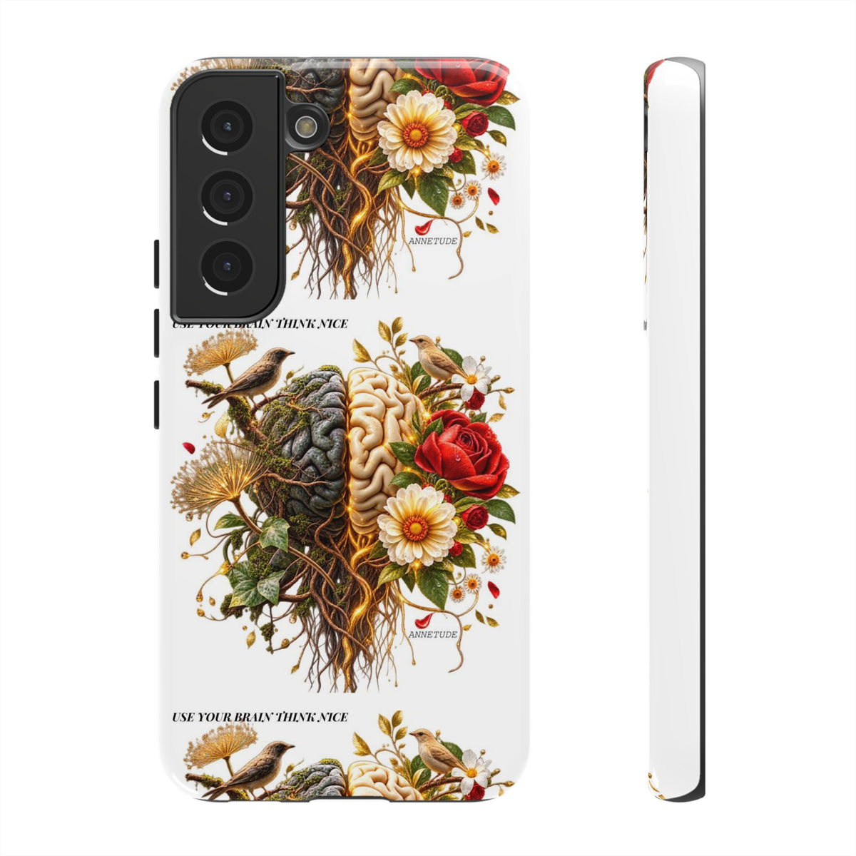 Phone Case — Floral Brain Illustration Protective Cover