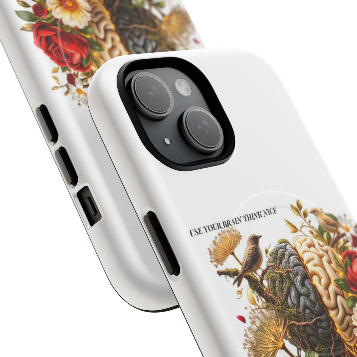 Phone Case — 'Use Your Brainy Think, Son' Floral Brain Magnetic Case
