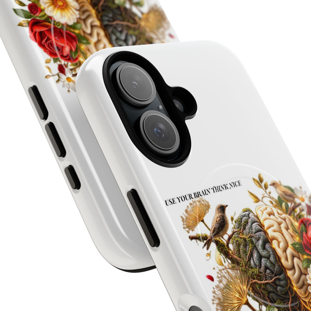 Phone Case — 'Use Your Brainy Think, Son' Floral Brain Magnetic Case