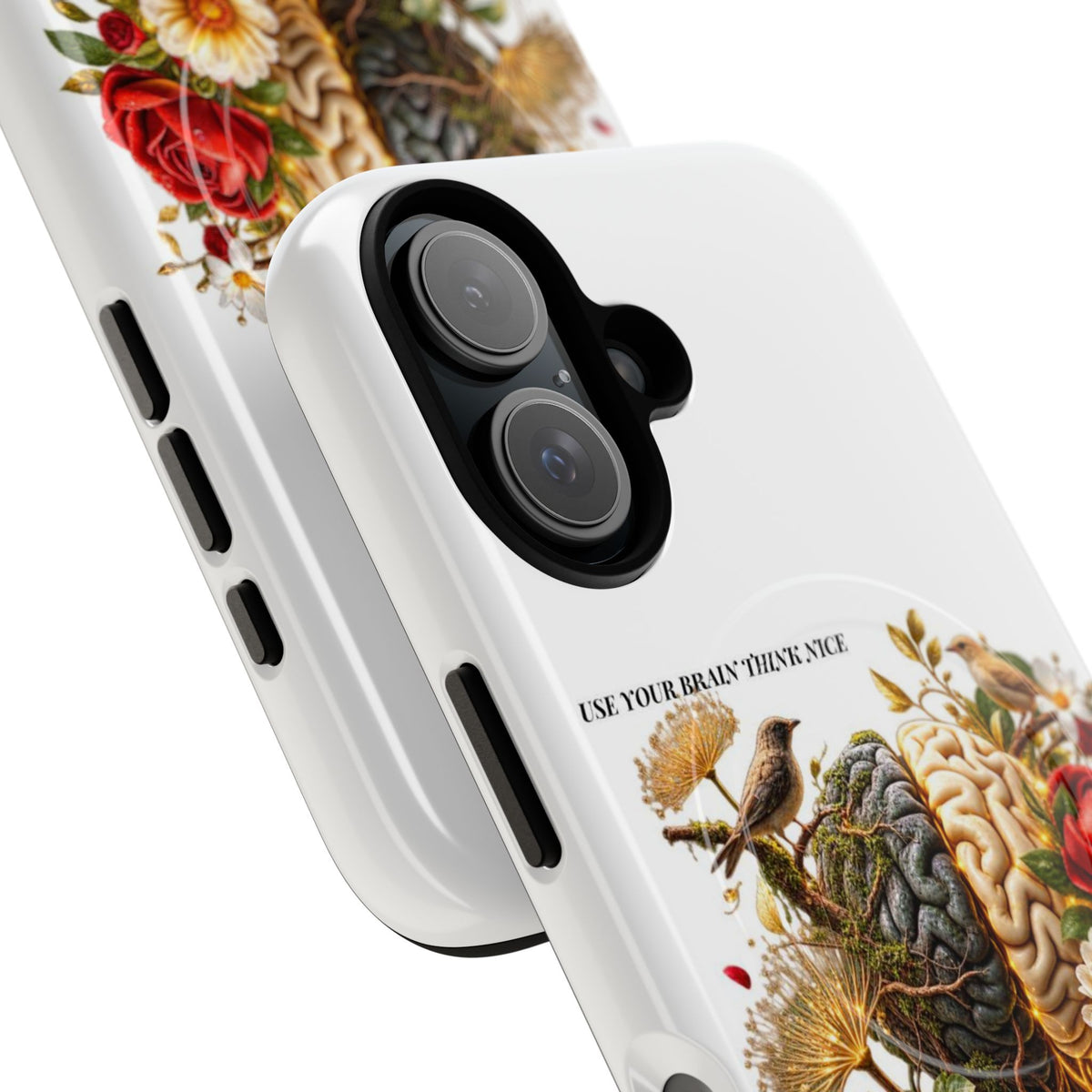 Phone Case — 'Use Your Brainy Think, Son' Floral Brain Magnetic Case
