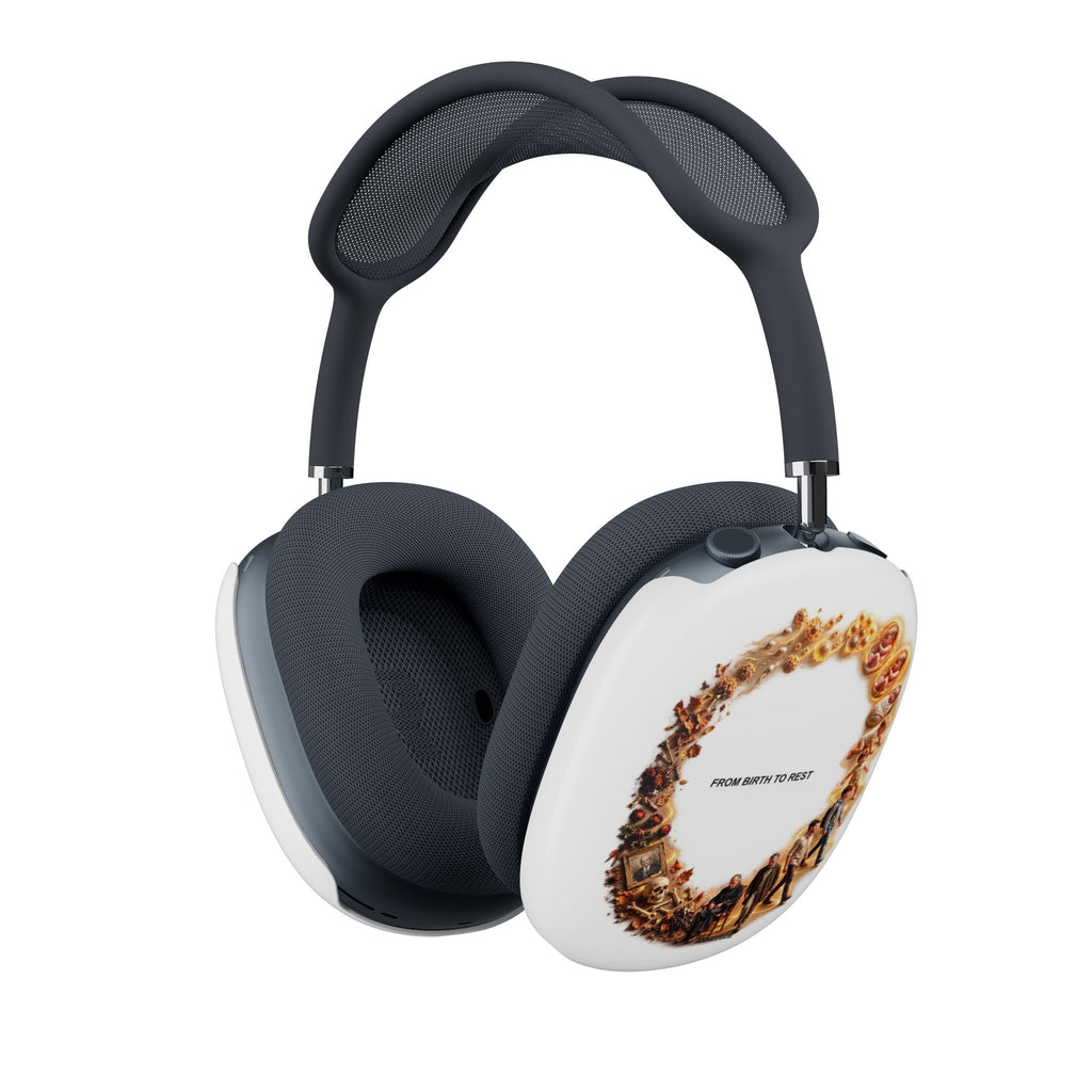 AirPod Max Case — Floral Wreath "From Birth to Rest" Protective Shell