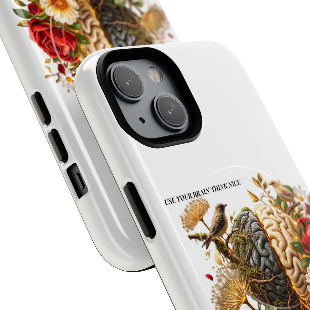 Phone Case — 'Use Your Brainy Think, Son' Floral Brain Magnetic Case