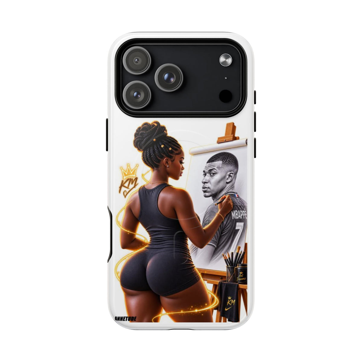 Tough Magnetic Case — Athletic Woman Painting Portrait Phone Cover (King Signature)