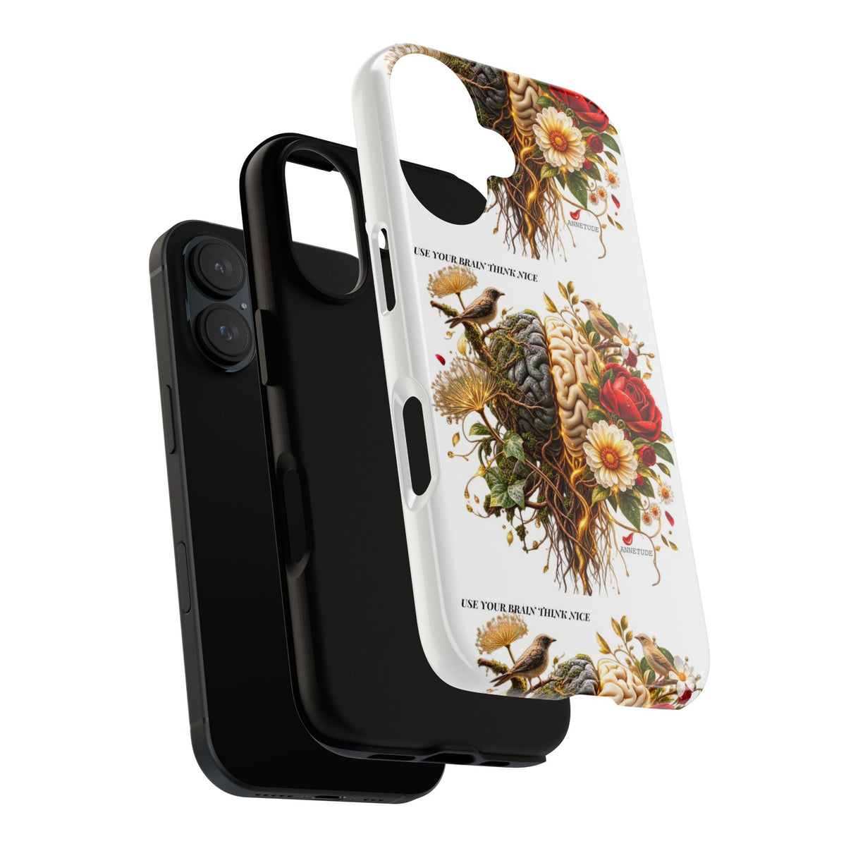 Phone Case — Floral Brain Illustration Protective Cover