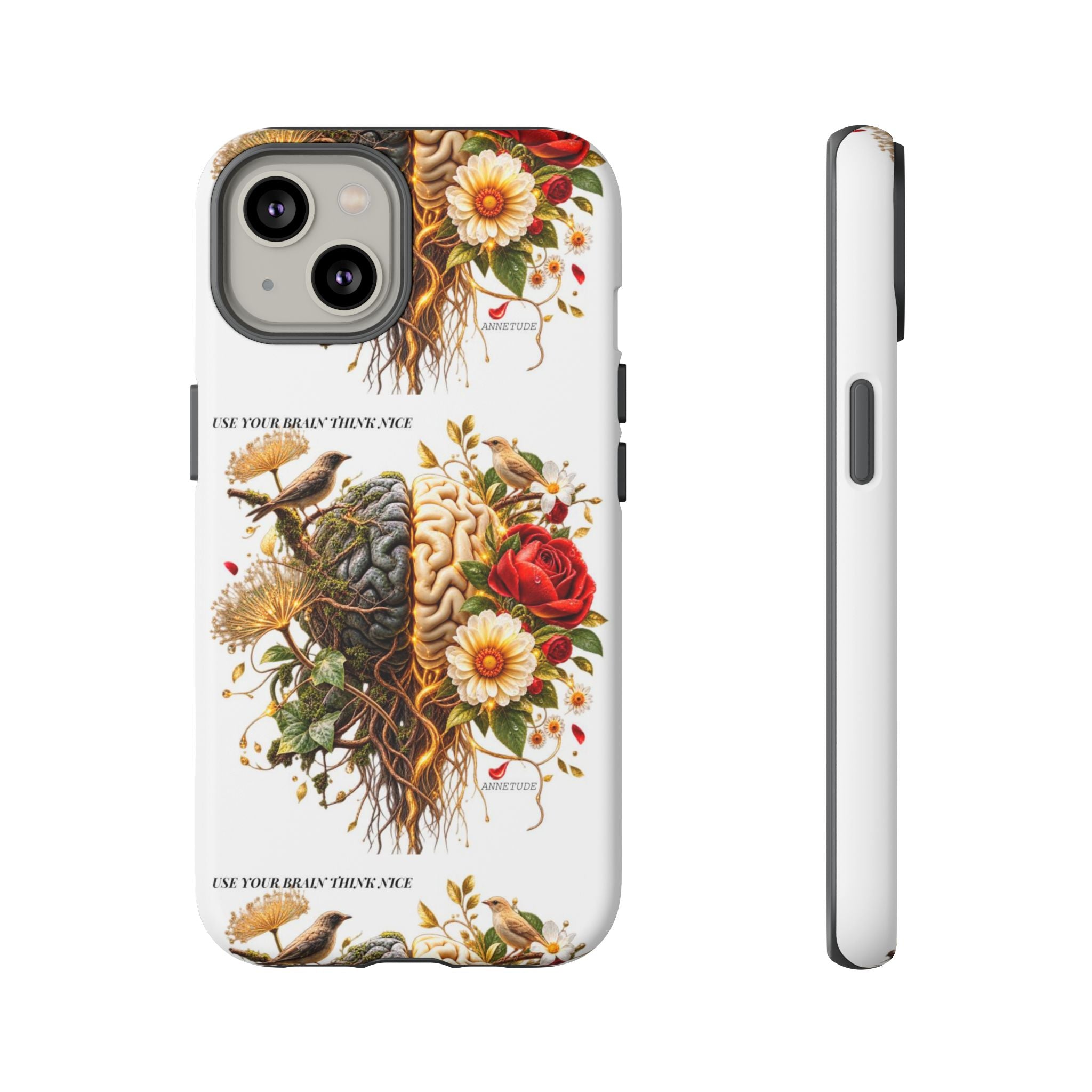 Phone Case — Floral Brain Illustration Protective Cover