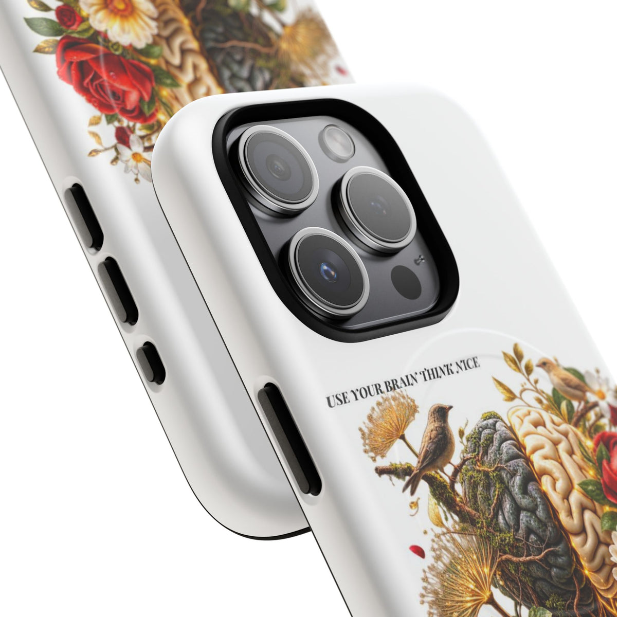 Phone Case — 'Use Your Brainy Think, Son' Floral Brain Magnetic Case