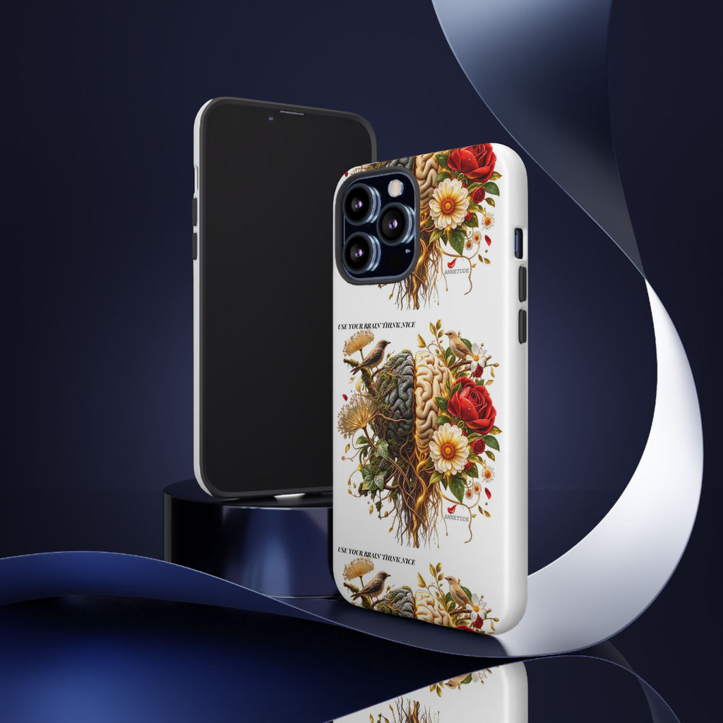 Phone Case — Floral Brain Illustration Protective Cover