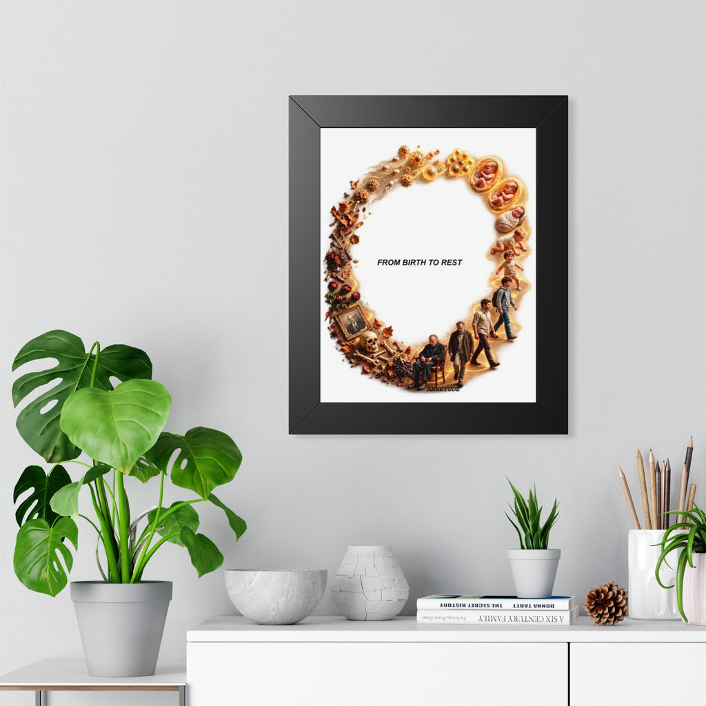 Framed Poster — "From Birth to Rest" Life Cycle Art Print