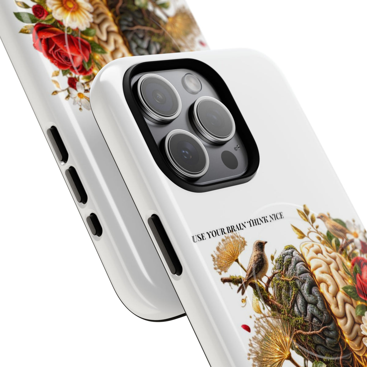 Phone Case — 'Use Your Brainy Think, Son' Floral Brain Magnetic Case