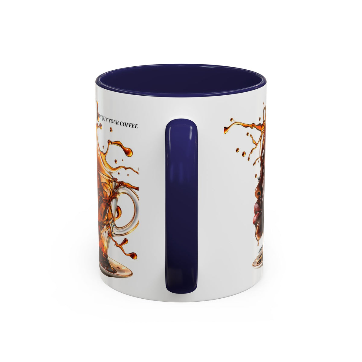 Coffee Splash Accent Mug — "Savor the Coffee" Artistic Drip Design (11/15oz)