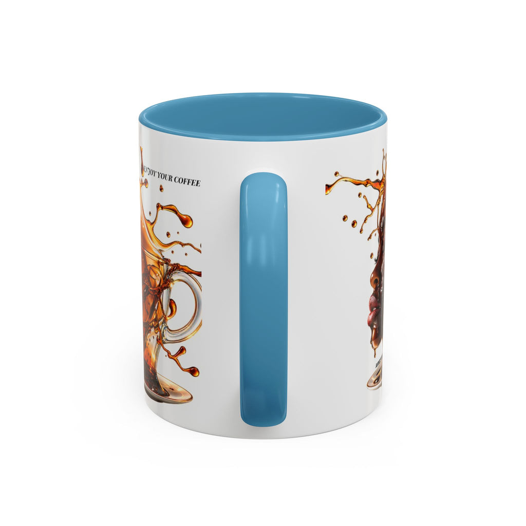 Coffee Splash Accent Mug — "Savor the Coffee" Artistic Drip Design (11/15oz)