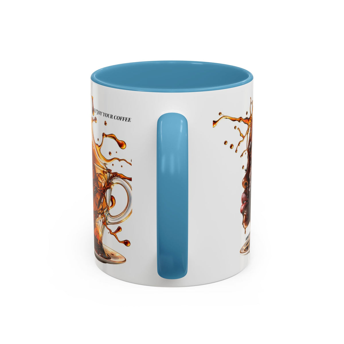 Coffee Splash Accent Mug — "Savor the Coffee" Artistic Drip Design (11/15oz)
