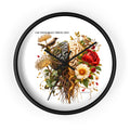 Botanical Brain Wall Clock — Floral & Anatomical Art Timepiece