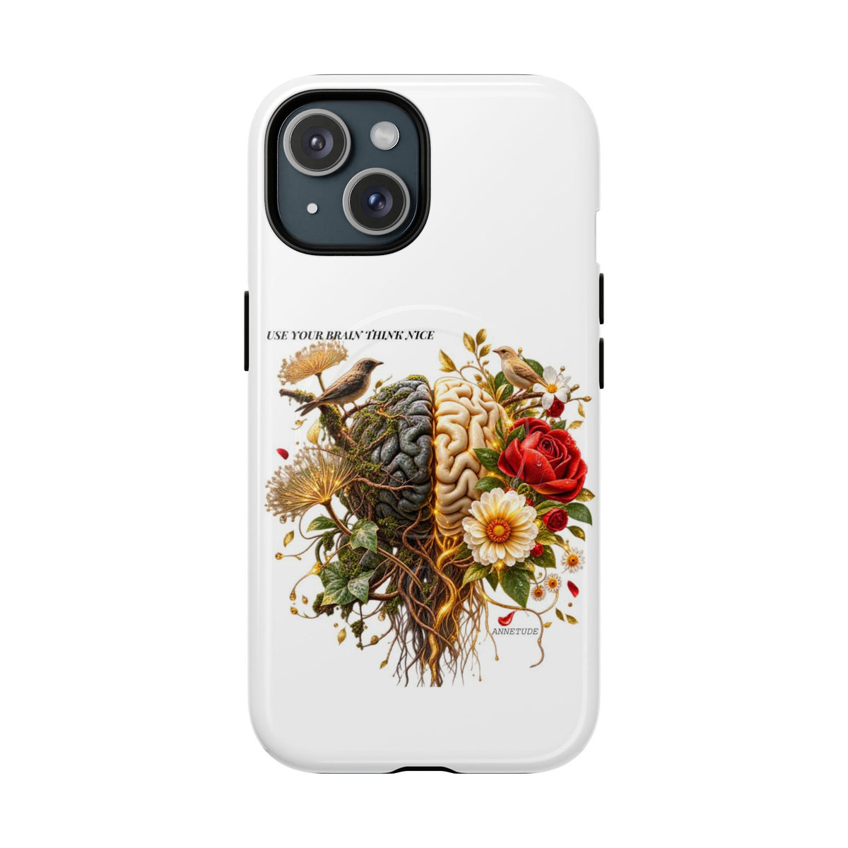 Phone Case — 'Use Your Brainy Think, Son' Floral Brain Magnetic Case