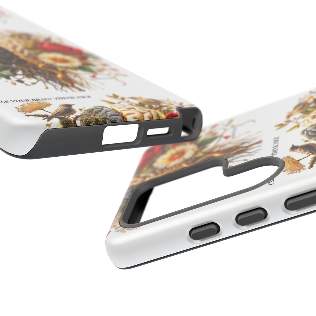 Phone Case — Floral Brain Illustration Protective Cover