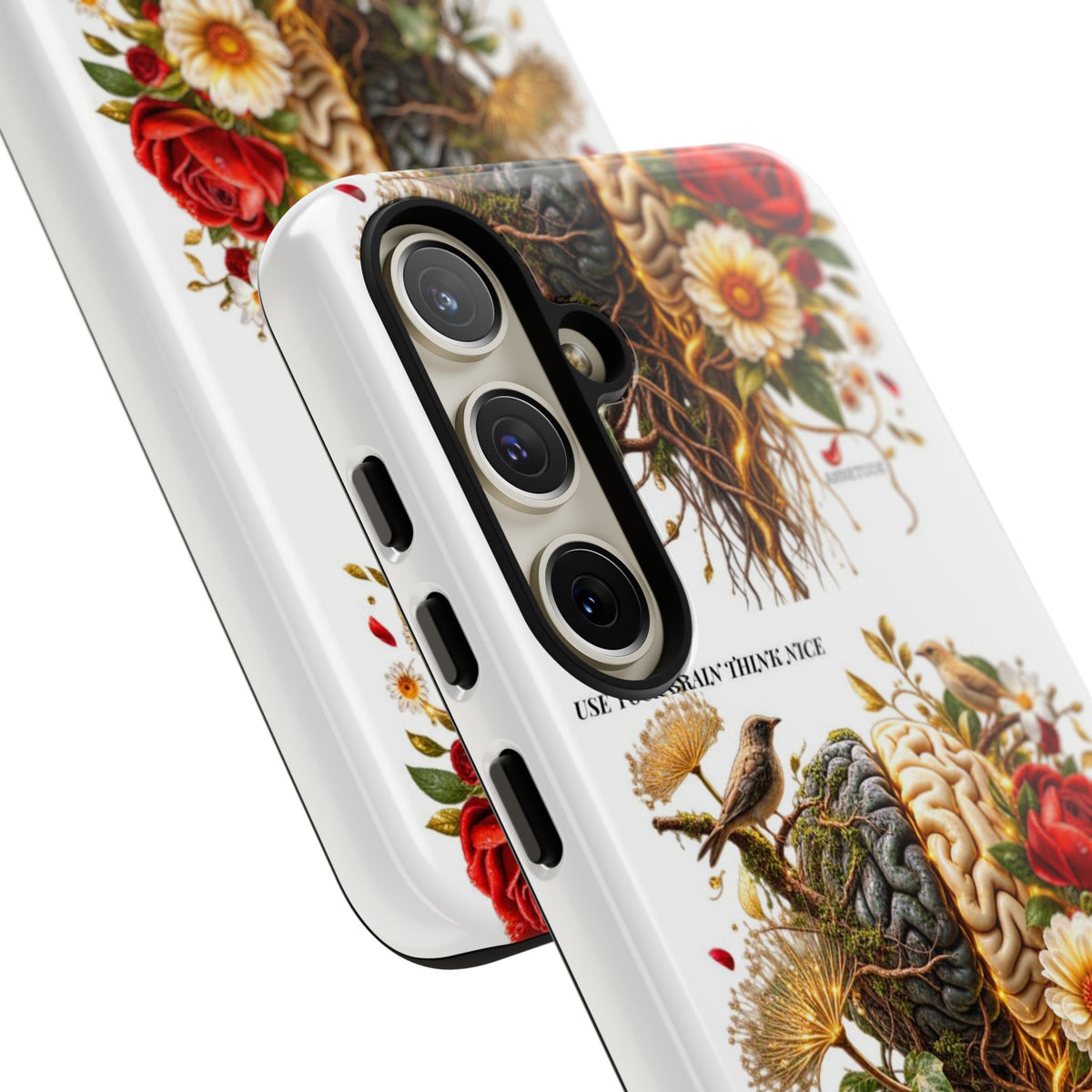 Phone Case — Floral Brain Illustration Protective Cover