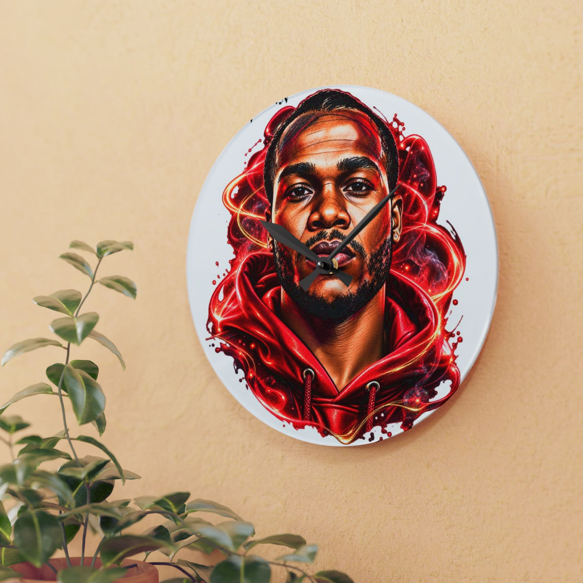 Basketball Star Portrait Acrylic Wall Clock