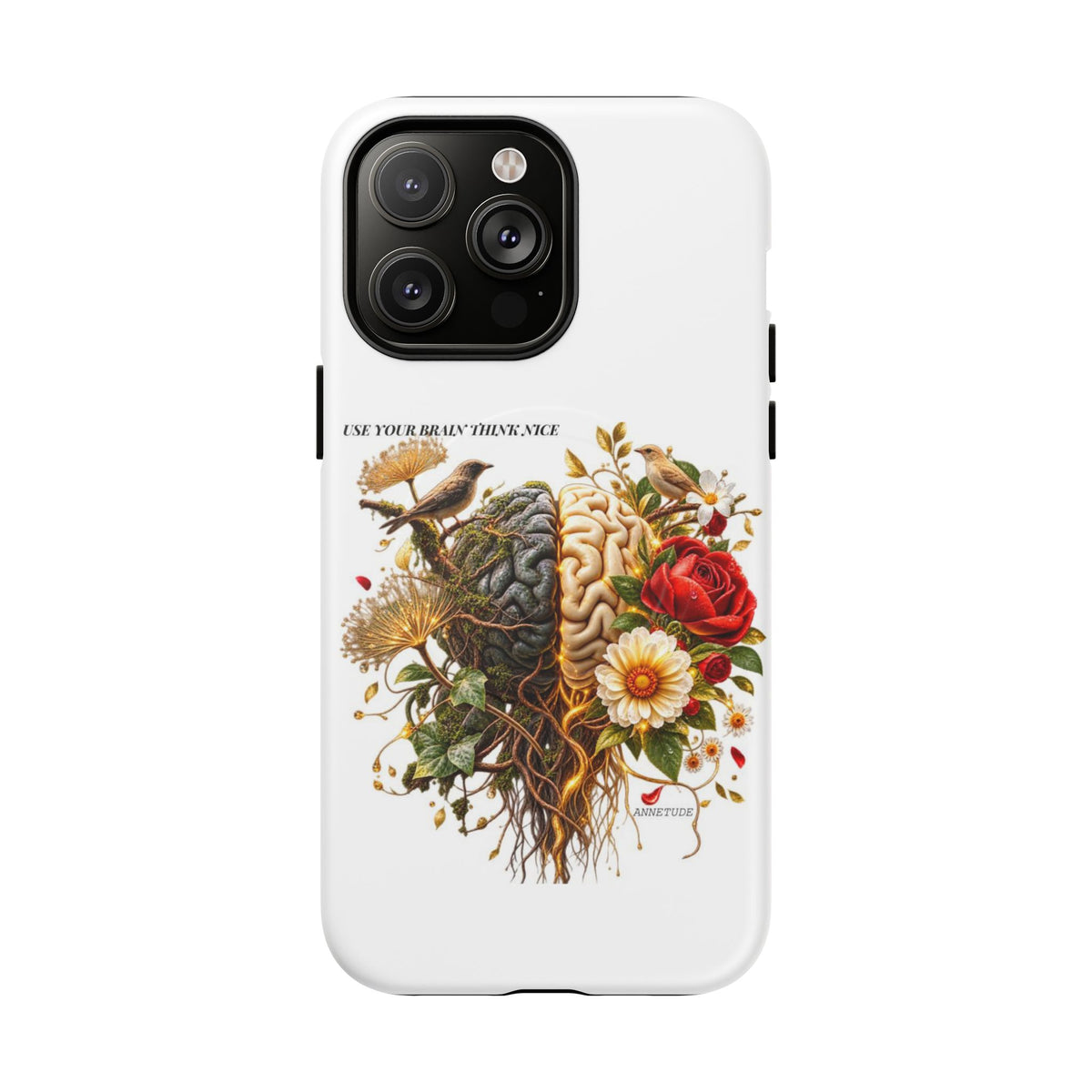 Phone Case — 'Use Your Brainy Think, Son' Floral Brain Magnetic Case
