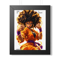 Framed Poster — "Life Is a Fight" Black Martial Artist Art Print
