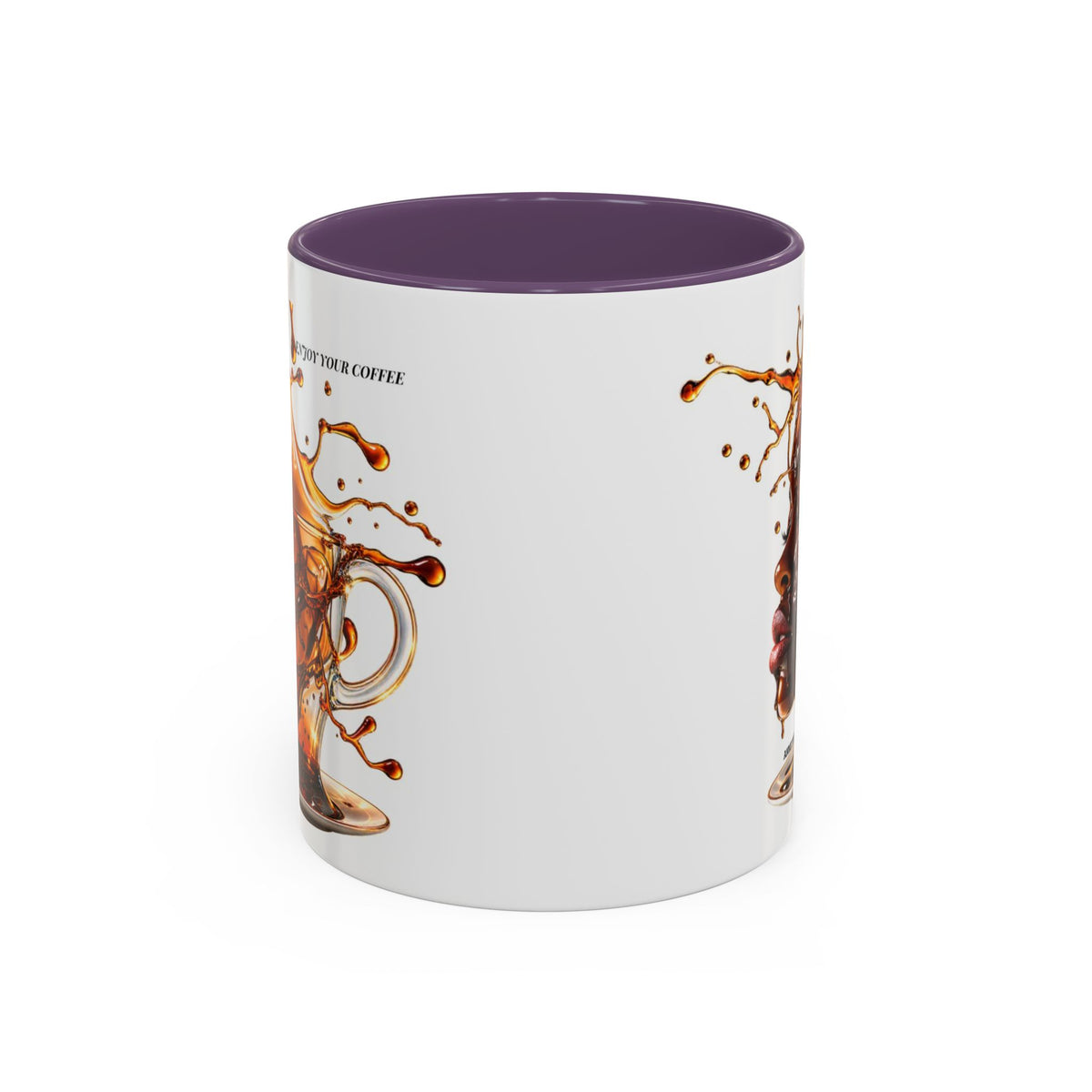 Coffee Splash Accent Mug — "Savor the Coffee" Artistic Drip Design (11/15oz)