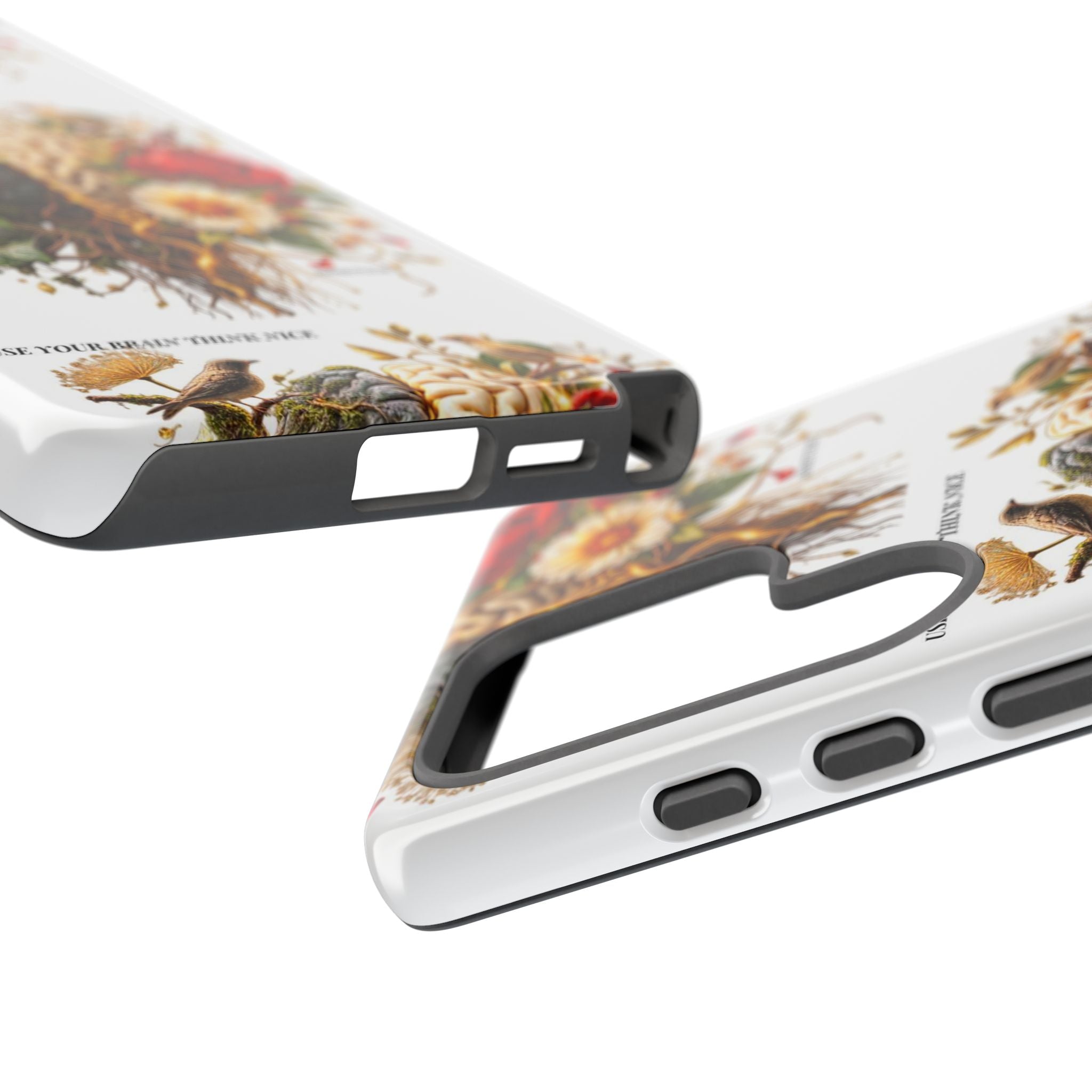 Phone Case — Floral Brain Illustration Protective Cover