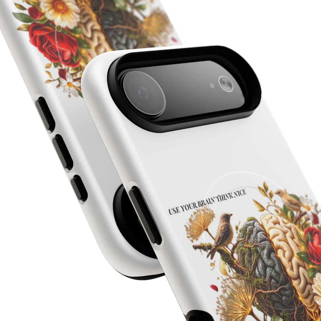 Phone Case — 'Use Your Brainy Think, Son' Floral Brain Magnetic Case