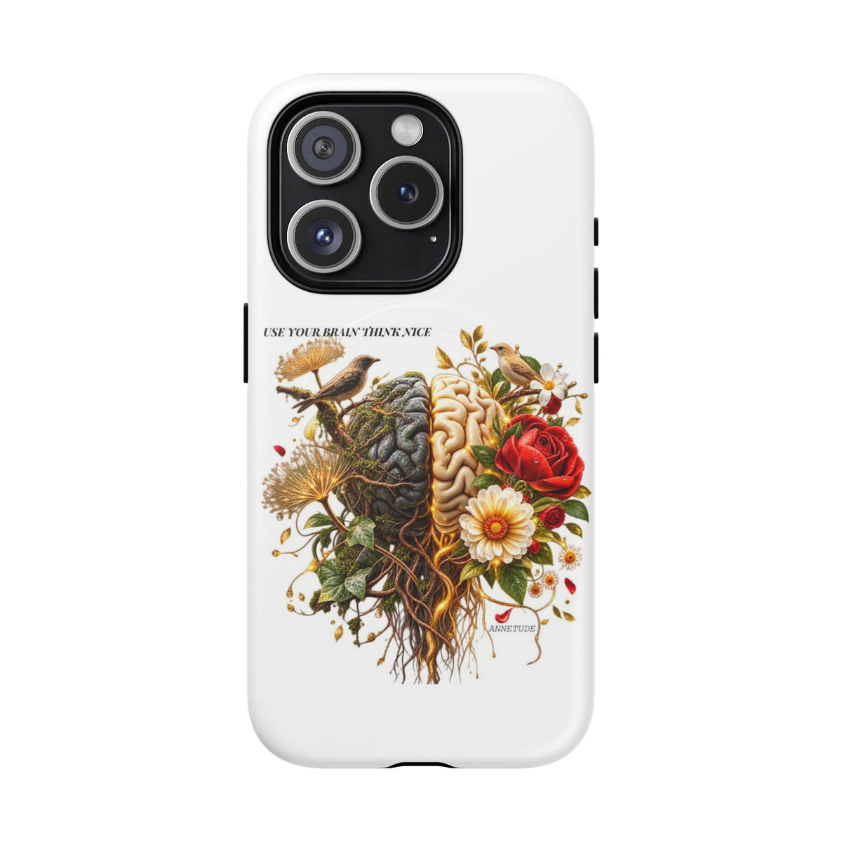 Phone Case — 'Use Your Brainy Think, Son' Floral Brain Magnetic Case