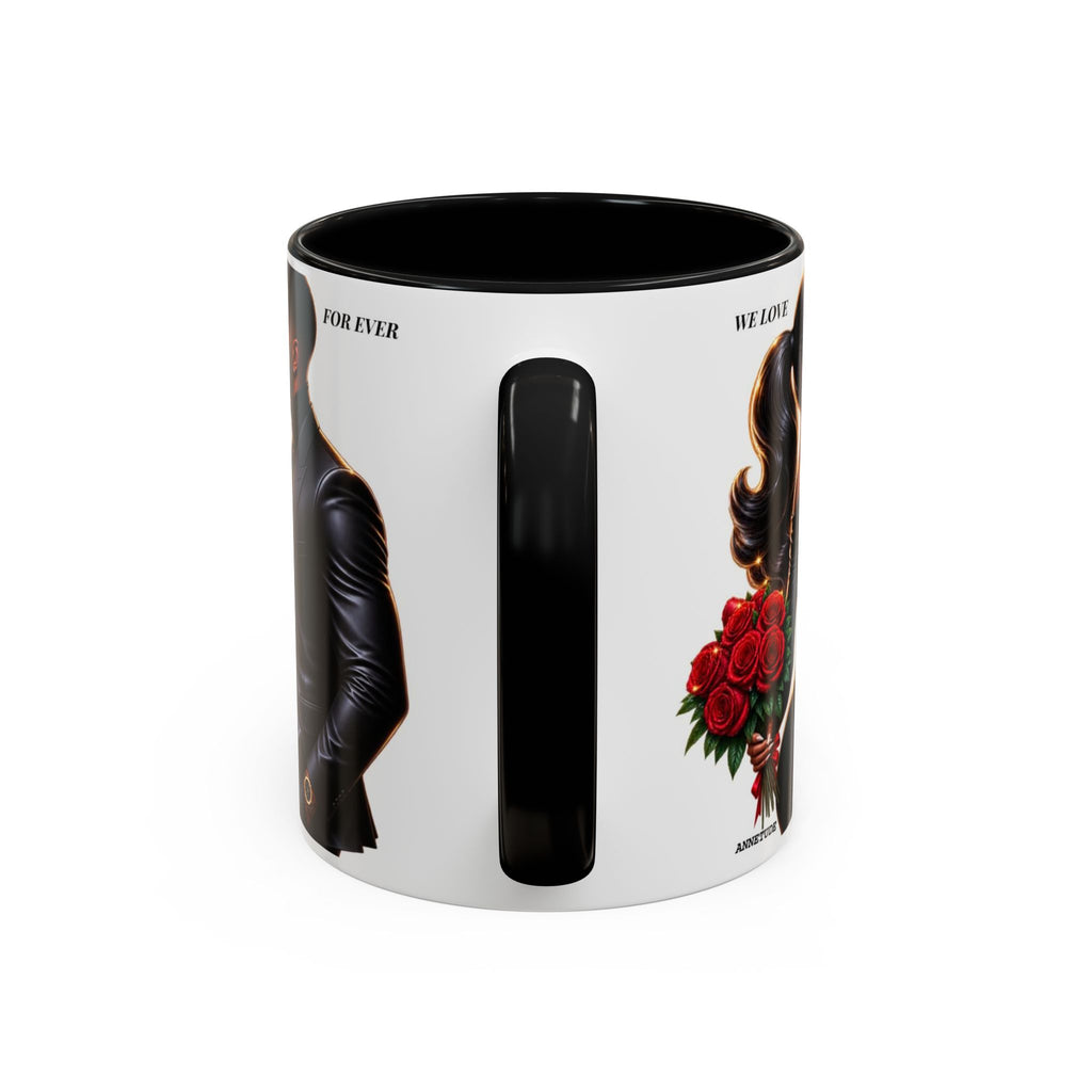 Romantic Black Couple Accent Coffee Mug - 'We Love Forever' 11/15oz