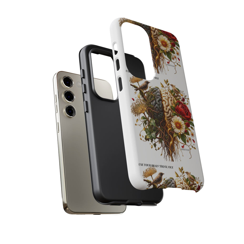 Phone Case — Floral Brain Illustration Protective Cover