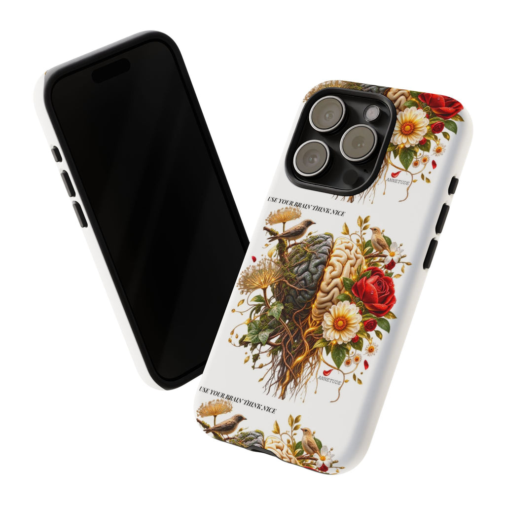 Phone Case — Floral Brain Illustration Protective Cover
