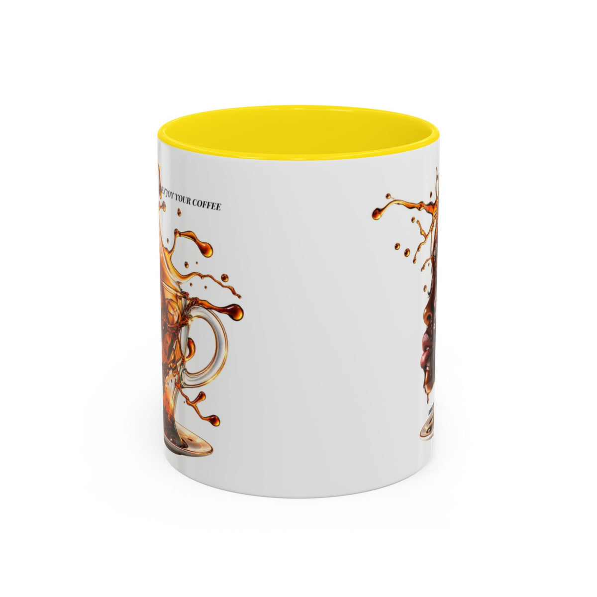 Coffee Splash Accent Mug — "Savor the Coffee" Artistic Drip Design (11/15oz)