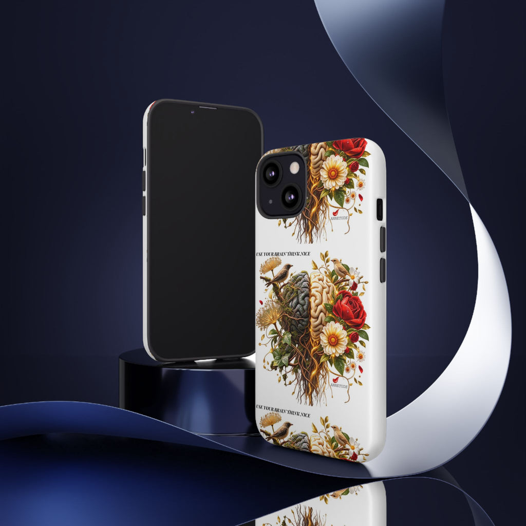 Phone Case — Floral Brain Illustration Protective Cover