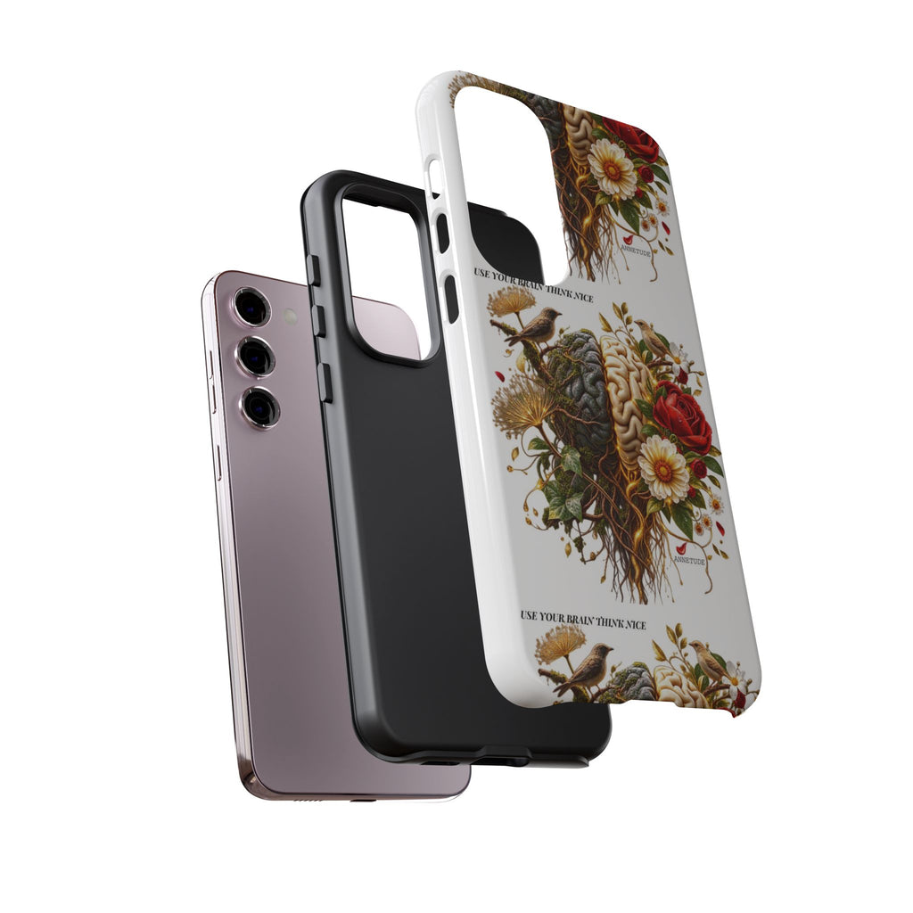 Phone Case — Floral Brain Illustration Protective Cover