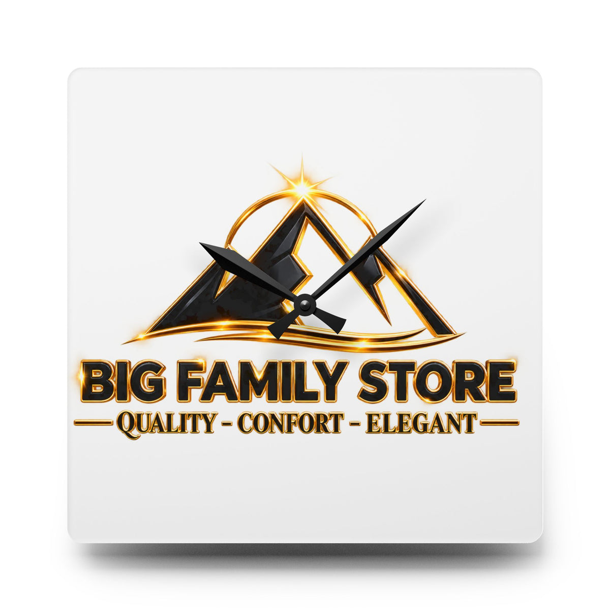 Acrylic Wall Clock — Branded 'Big Family Store' Logo Decorative Clock