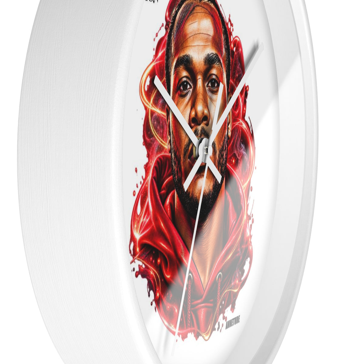 Wall Clock — 'Be Your Own Passion' Red Hoodie Portrait Decorative Clock