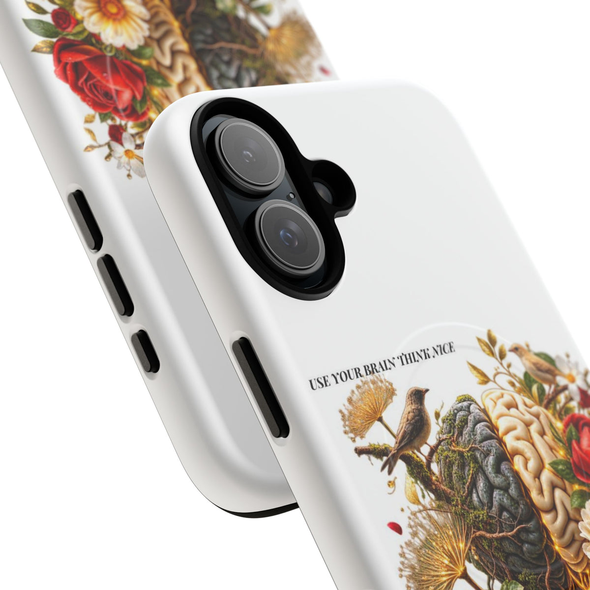 Phone Case — 'Use Your Brainy Think, Son' Floral Brain Magnetic Case