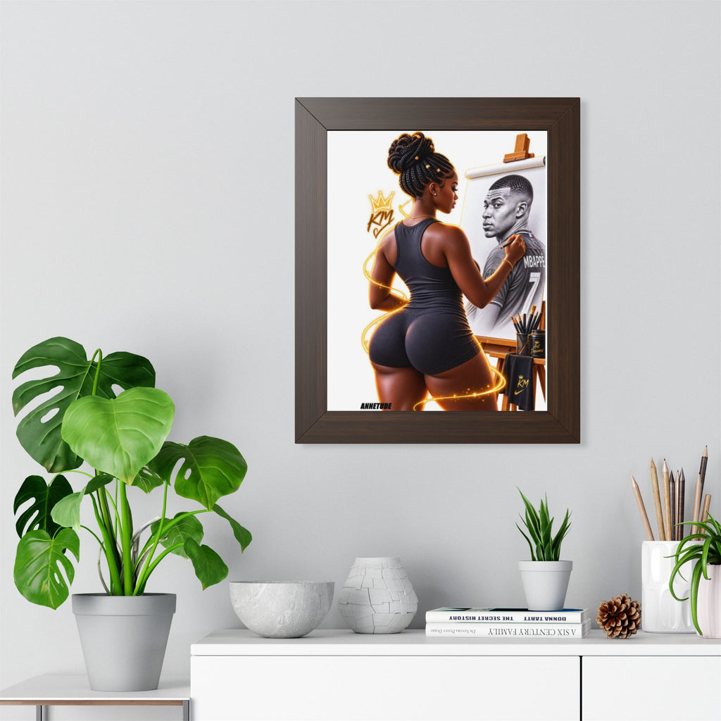 Framed Poster — 'Queen of Art' Black Woman Artist Painting Portrait
