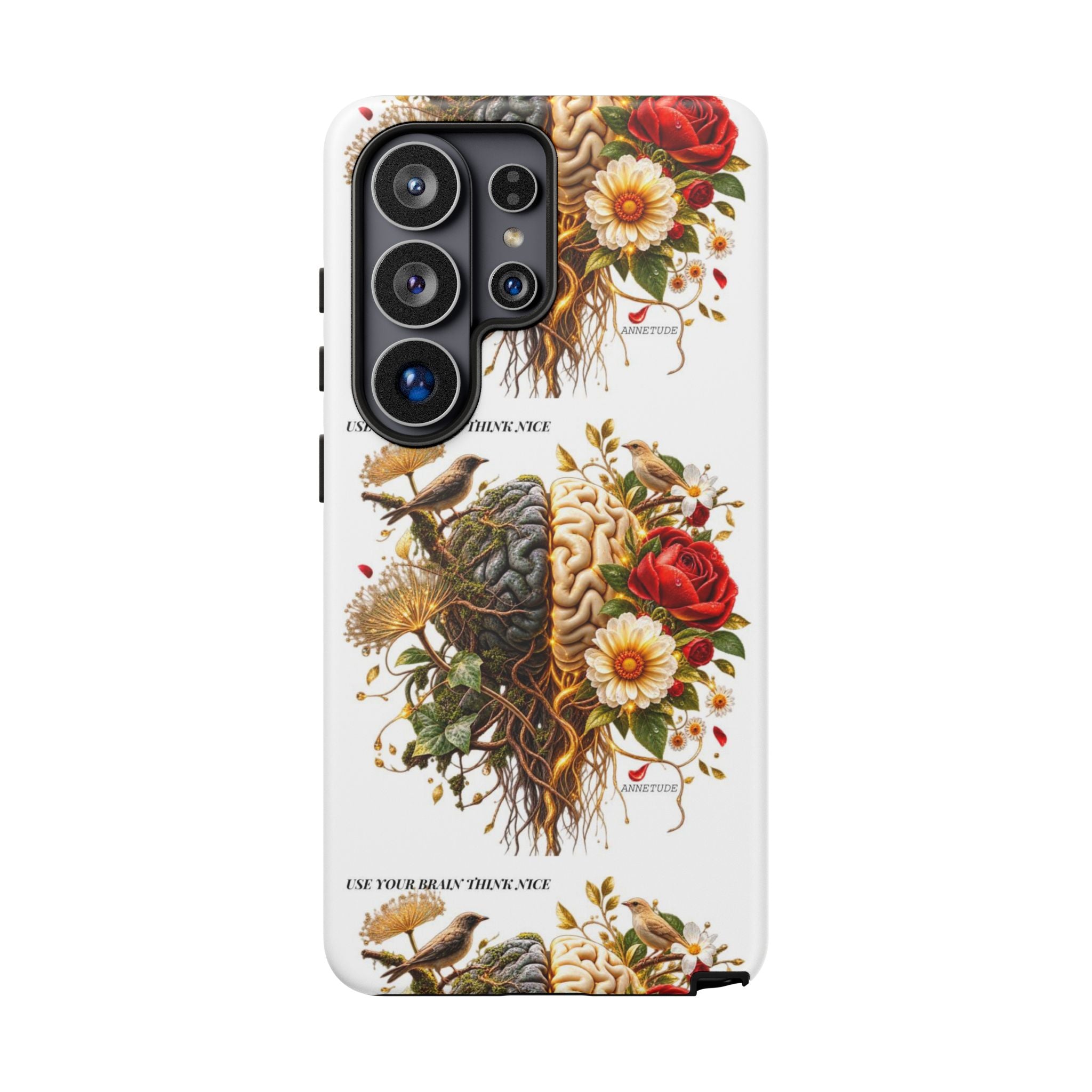 Phone Case — Floral Brain Illustration Protective Cover