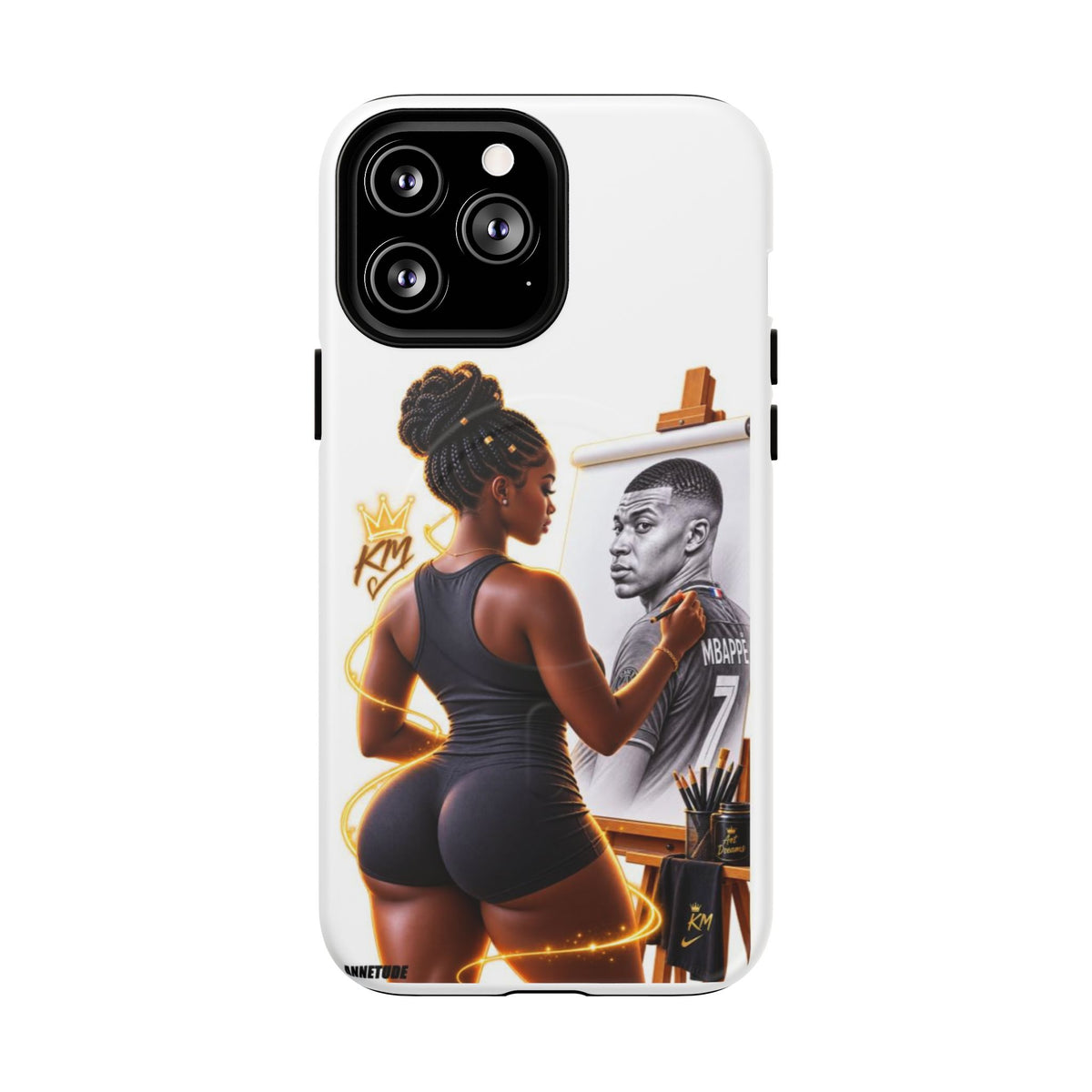 Tough Magnetic Case — Athletic Woman Painting Portrait Phone Cover (King Signature)