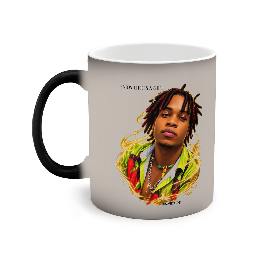 Color-Changing Photo Mug — Portrait Flame Design, 11oz