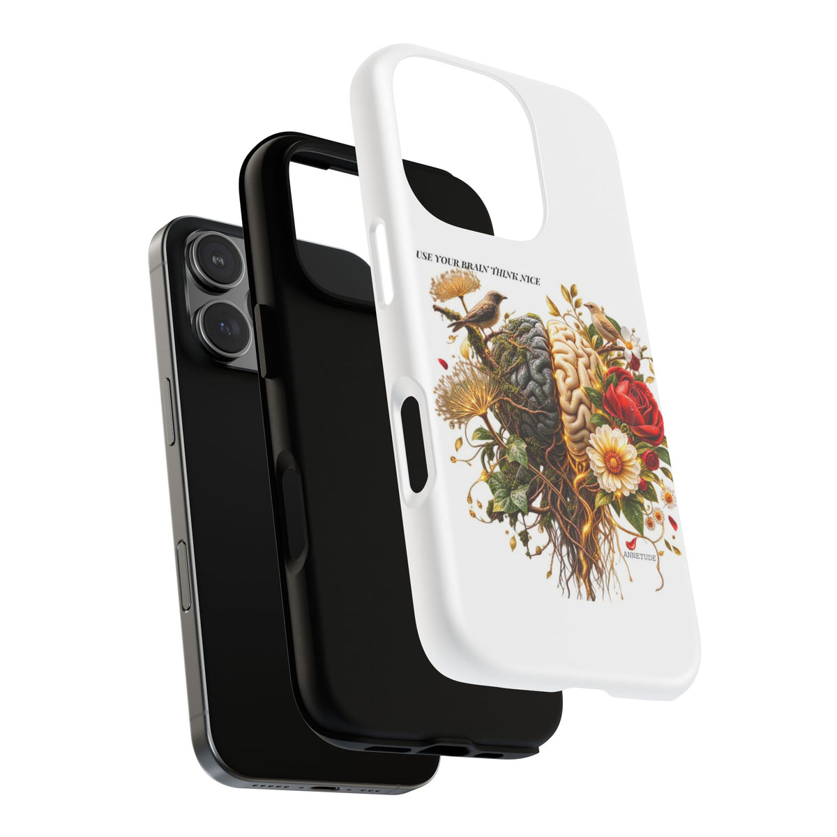 Phone Case — 'Use Your Brainy Think, Son' Floral Brain Magnetic Case