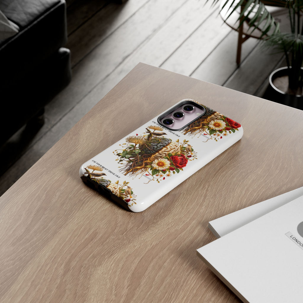 Phone Case — Floral Brain Illustration Protective Cover