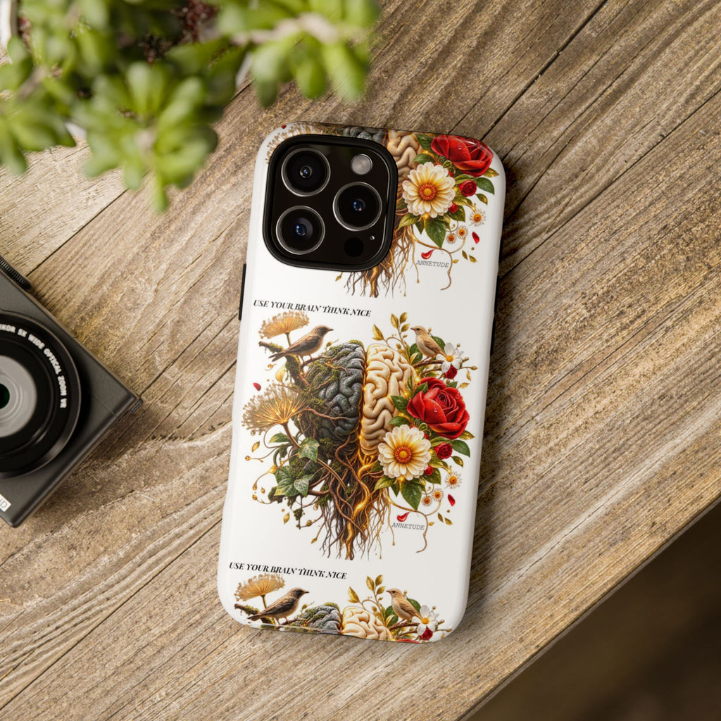 Phone Case — Floral Brain Illustration Protective Cover